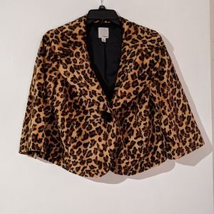 Halogen leopard print crop coat